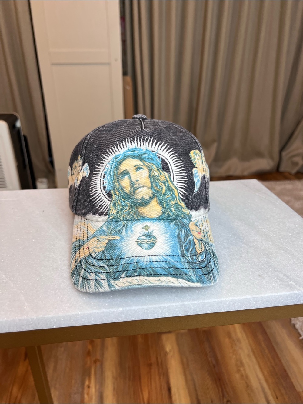 Supreme Jesus 5-Panel Black Hat Baseball Cap